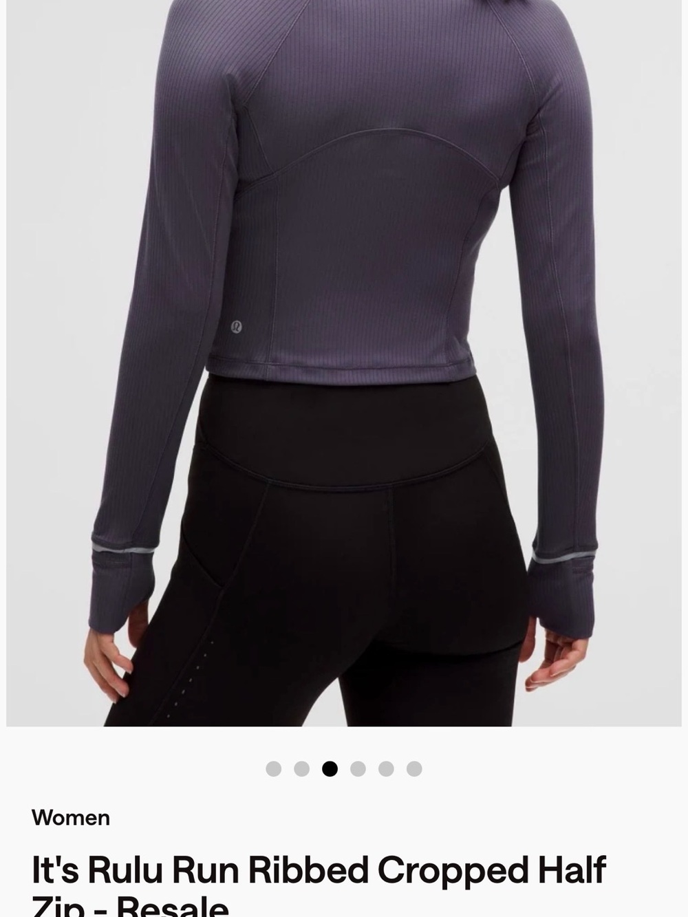 lululemon It’s Rulu Run Ribbed Cropped Half Zip 💜 - Picture 4 of 6